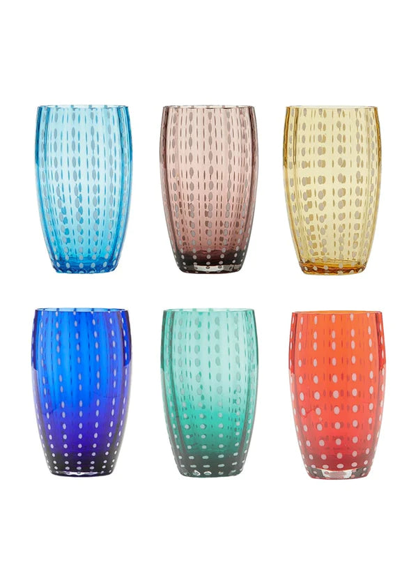 Perle-Vaso Alto Bebidas Colores (Juego de 6)