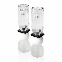 Cargar imagen en el visor de la galería, Modern Cut - Candelabros Altos Blanco y Negro (Juego de 2)