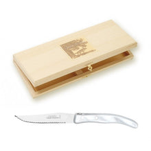 Cargar imagen en el visor de la galería, Berlingot - Caja de Cuchillos para Carne - Mango de Resina Blanco (Juego de 6)