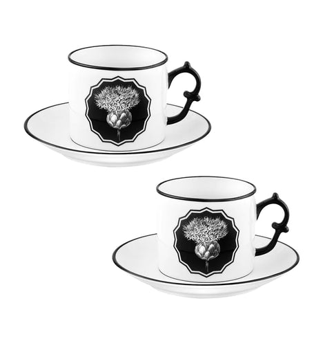 Herbariae - Taza de Té/Plato Blanco (Set de 2)