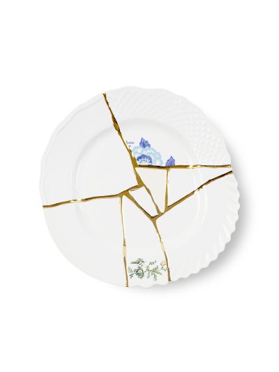 Kintsugi-Plato Llano C/Flor