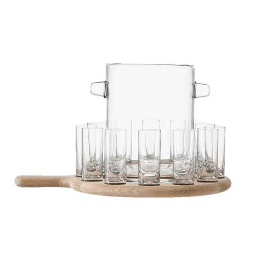 Paleta - Madera con 12 vasitos Shop-Hielera