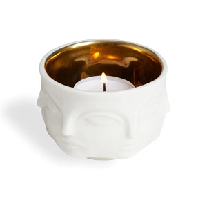 Muse Votive - Bowl Blanco con Dorado