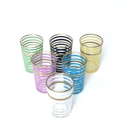 Vasos de Té Colores Rayas (Set de 6)