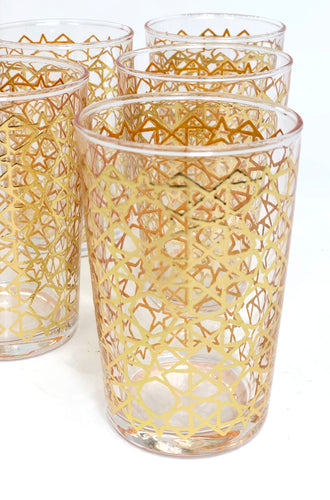 Vaso de Té Manal Clear Gold (Set de 6)